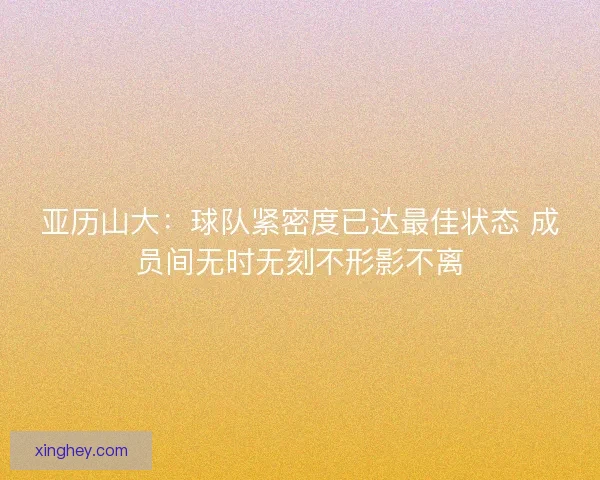 亚历山大：球队紧密度已达最佳状态 成员间无时无刻不形影不离